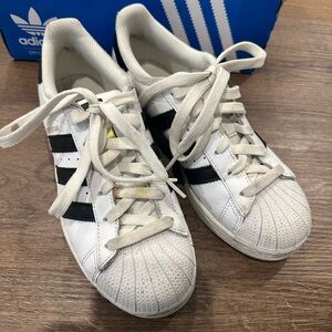 Adidas Superstar Classic White & Black Sneakers - women size 36